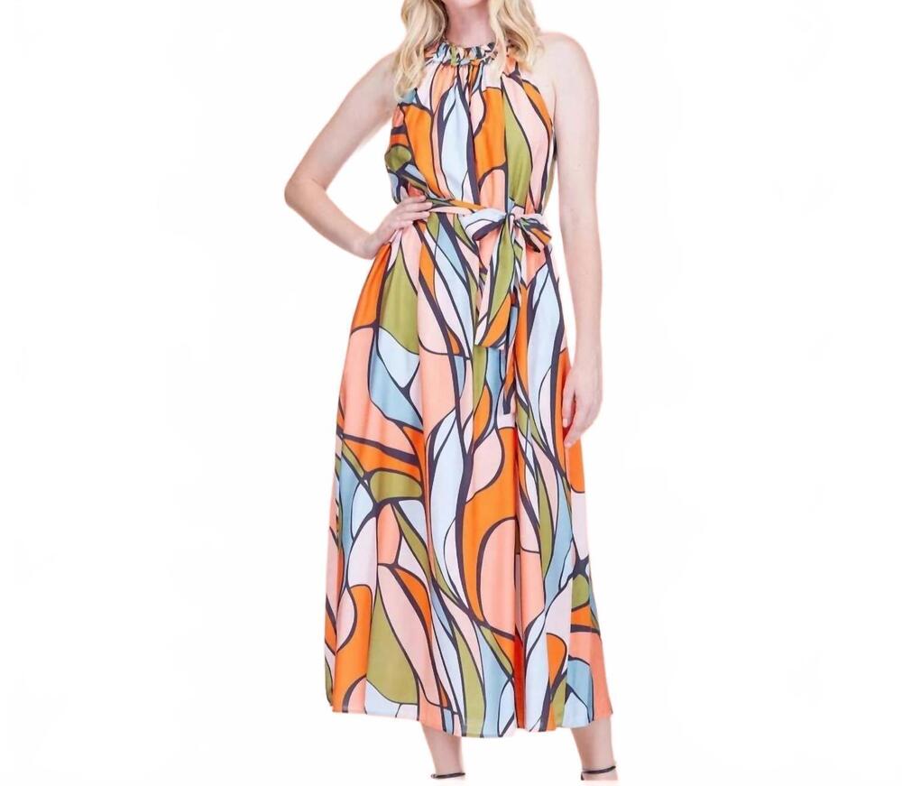 NEW JADE retro wave dreamer maxi dress in orange
